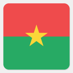 Patriottische vlag van Burkina Faso Vierkante Sticker