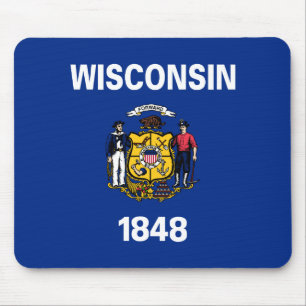 Patriottische vlag van de staat Wisconsin Muismat