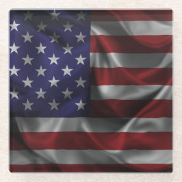 Patriottische vlag van de Verenigde Staten van Ame Glazen Onderzetter