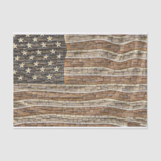Patriottische Vlag van de VS op stenen muur Tissuepapier