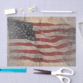  Patriottische Vlag van de VS op stenen muur Tissuepapier (Craft)