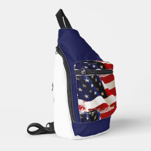 Patriottische Vlag van de VS Sling Bag