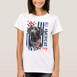 Patriottische Vlag van de VS Zwarte Labrador All A T-shirt