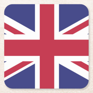 Patriottische Vlag van het Verenigd Koninkrijk Vierkante Kartonnen Onderzetter