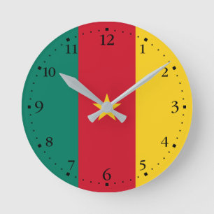 Patriottische vlag van Kameroen Ronde Klok