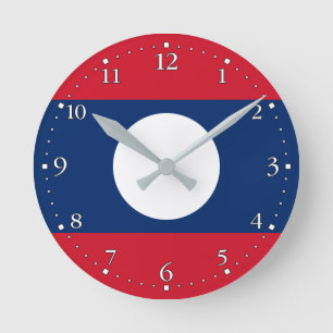 Patriottische vlag van Laos Ronde Klok