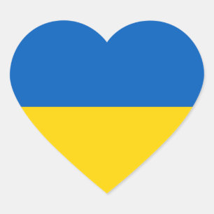 Patriottische vlag van Oekraïne Hart Sticker