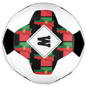 Patriottische VLAG VAN PORTUGAL Monogram Voetbal (Gedraaid)