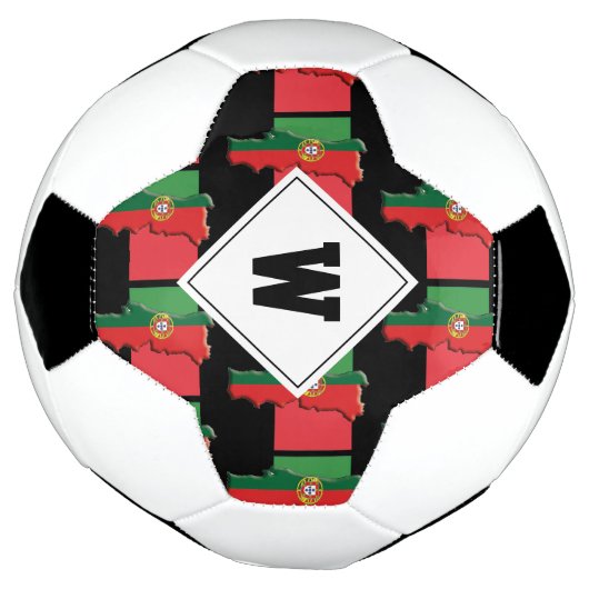 Patriottische VLAG VAN PORTUGAL Monogram Voetbal (Gedraaid)