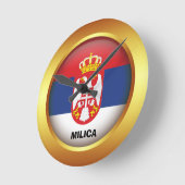 Patriottische vlag van Servië Ronde Klok (Hoek)