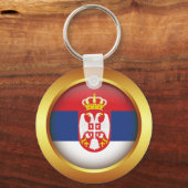 Patriottische vlag van Servië Sleutelhanger (Achterkant)