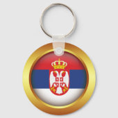 Patriottische vlag van Servië Sleutelhanger (Achterkant)