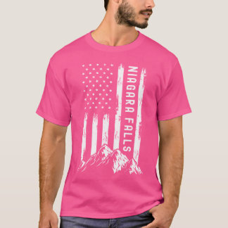 Patriottische Vlag Wandelen Outdoor Natuur Bergen  T-shirt