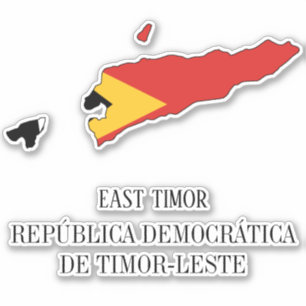 Patriottische vlagplattegrond Oost-Timor Sticker