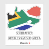 Patriottische vlagplattegrond Zuid-Afrika Sticker (Vel)