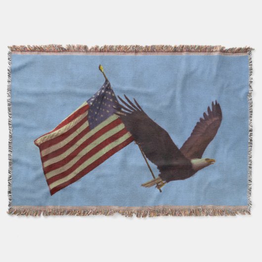 Patriottische vliegende Bald Eagle & US Flag Deken (Voorkant)