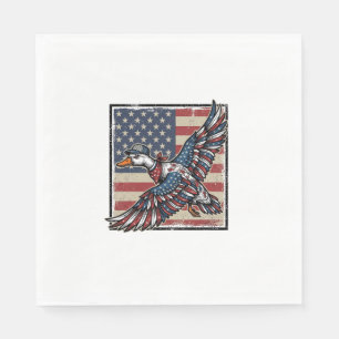 Patriottische vliegende eend vintage graveer shirt servet