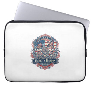 Patriottische Vlindertuin Vector Grafische T-shirt Laptop Sleeve