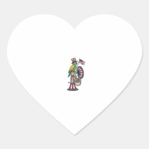 Patriottische Vogel Vintage Gravure Muziek Shirt O Hart Sticker