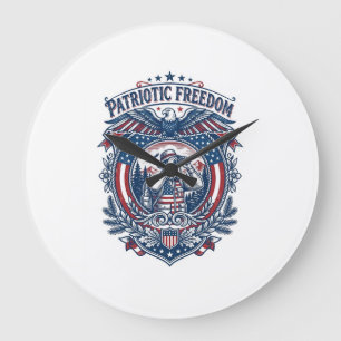 Patriottische Vogelkijker Vector Grafische T-shirt Grote Klok