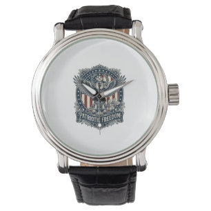 Patriottische Vogelkijker Vector Grafische T-shirt Horloge