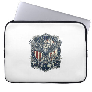Patriottische Vogelkijker Vector Graphic T-shirt Laptop Sleeve