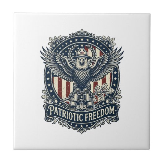 Patriottische Vogelspotter Vector Graphic T-shirt Tegeltje (Voorkant)
