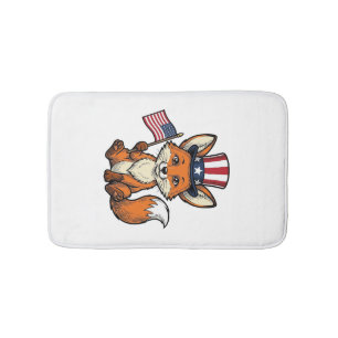 Patriottische Vos Vintage Gravure Shirt Ontwerp_1 Badmat