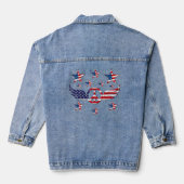 Patriottische Vrede en Sterren Denim Jacket (Achterkant)