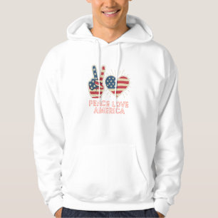 Patriottische "Vrede houdt van Amerika" Hoodie