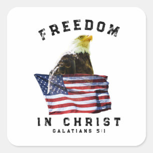 Patriottische Vrijheid Christelijk Vierkante Sticker
