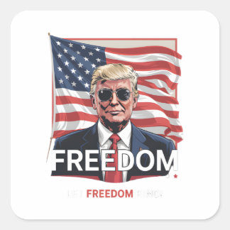 Patriottische vrijheid laat vrijheid klinken vierkante sticker