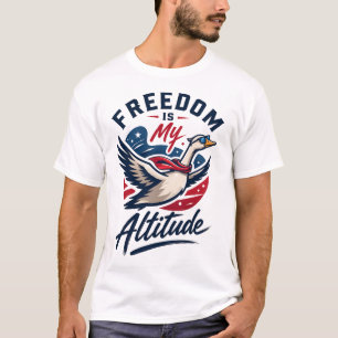 Patriottische Vrijheidsgans Vintage Grafisch T-shirt