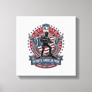 Patriottische vrijheidsoperator Silhouet Militair Canvas Afdruk