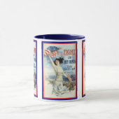 patriottische vrouw met Amerikaanse vlag Poster A Mok (Midden)