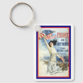  patriottische vrouw met Amerikaanse vlag Poster A Sleutelhanger (Voorkant)