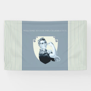  patriottische vrouw retro uit 1940 spandoek