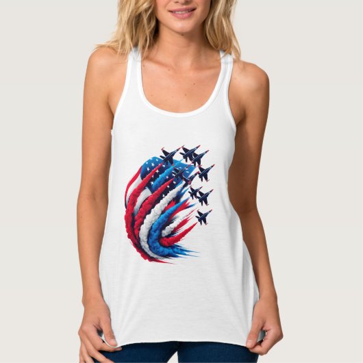 Patriottische Vrouwen Racerback Tanktop (Voorkant)