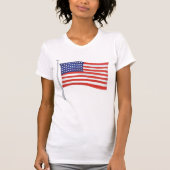 Patriottische Vrouwen Rood Wit en Blauw Trendy T-shirt (Voorkant)