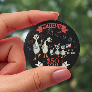 Patriottische VS 250 Jaar Vrijheid Domme Ganze Ronde Button 4,0 Cm