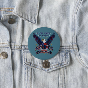 Patriottische VS 250e verjaardag – Adelaar knop Ronde Button 7,6 Cm