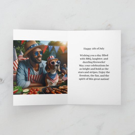 Patriottische VS 4 juli Onafhankelijkheidsdag Feestdagen Kaart (Binnen)