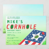 Patriottische VS Bean Bag Sack Toss Cornhole Party Kaart (Voorkant / Achterkant)