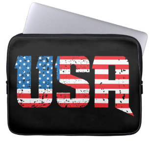Patriottische VS in rood, wit en blauw Laptop Sleeve