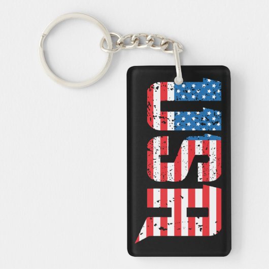 Patriottische VS in rood, wit en blauw Sleutelhanger (Voorkant)