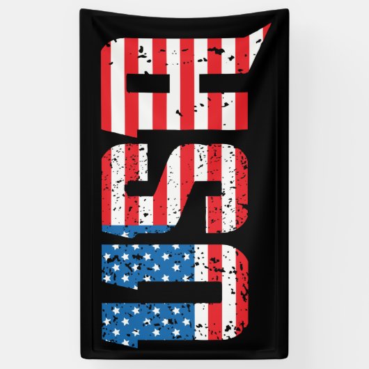 Patriottische VS in rood, wit en blauw Spandoek (Verticaal)