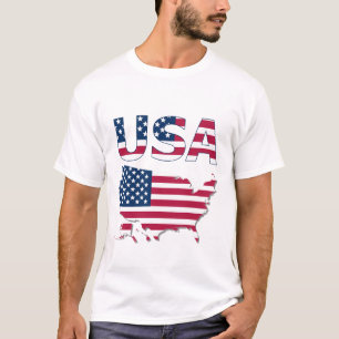 Patriottische VS Lettering, Kaart, Vlag politieke T-shirt