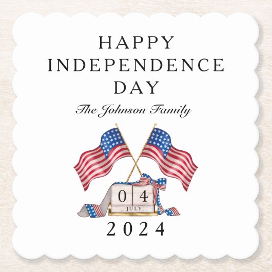 Patriottische VS Vlag 4 juli Kartonnen Onderzetters (Voorkant)