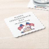 Patriottische VS Vlag 4 juli Kartonnen Onderzetters (Gebogen)