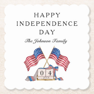 Patriottische VS Vlag 4 juli Kartonnen Onderzetters